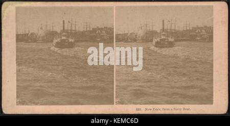 New York von einer Fähre, von Robert N. Dennis Sammlung von stereoskopische Ansichten Stockfoto