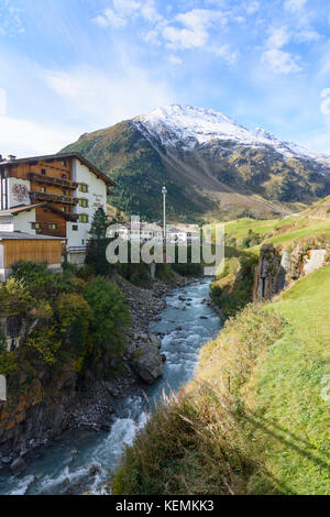 Dorf Vent, stream Venter Ache, Sölden, Ötztaler Alpen, Tirol, Tirol, Österreich Stockfoto