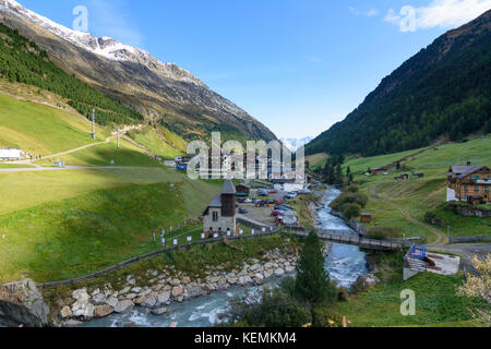 Dorf Vent, stream Venter Ache, Sölden, Ötztaler Alpen, Tirol, Tirol, Österreich Stockfoto