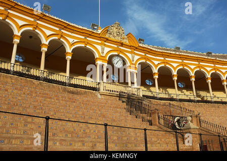 Plaza de Toros de la Real Maestranza de Caballería de Sevilla, Sevilla / Sevilla, Andalusien, Spanien, September 2017 Stockfoto