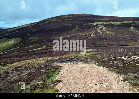 Anschluss führt auf den Gipfel des schottischen Berge Corbett mount battock vom Hügel des saughs im Glen Esk, Angus, Scottish Highlands. de. Stockfoto