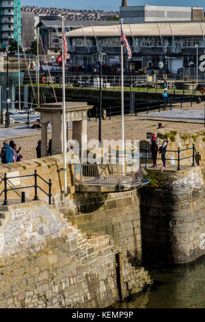 Layflower Schritte, Barbican, Plymouth, Devon, England, Großbritannien Stockfoto