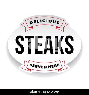 Steaks vintage Stempel Aufkleber Stock Vektor