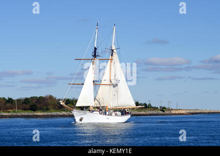 134 Fuß hohen Schiff Corwith Cramer auf Cape Cod. Das Schiff ist ein Forschungsschiff durch das Meer Bildung Verband der Woods Hole, Cape Cod, MA USA betrieben Stockfoto