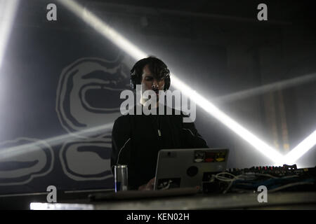 Mailand, Italien, 19. Oktober 2017 Lorenzo Senni spielt ein Djset in Mailand für die Vorschau von Club to Club 2017 Stockfoto