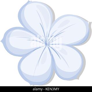 Abbildung einer 5-Blütenblatt Blume auf weißem Hintergrund Stock Vektor