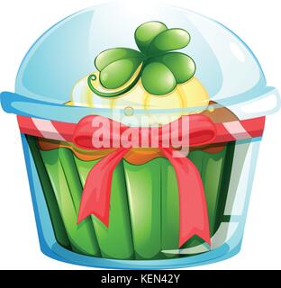 Abbildung: eine Cupcake innerhalb des Containers auf weißem Hintergrund Stock Vektor