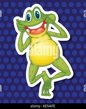 Abbildung: ein lustiger Frosch mit Hintergrund Stock Vektor