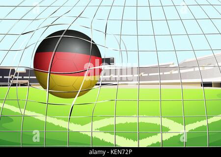 Abbildung: Ein Fußball mit der Flagge von Deutschland Stock Vektor