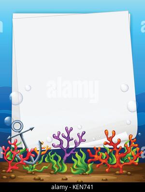 Abbildung: ein Banner mit Unterwasser Hintergrund Stock Vektor