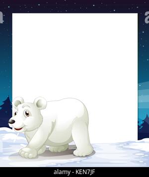 Abbildung: eine leere Vorlage mit einem Polar Bear Stock Vektor