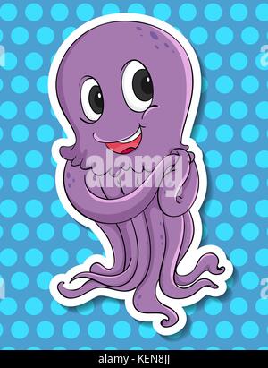 Abbildung: eine Nahaufnahme Octopus Stock Vektor