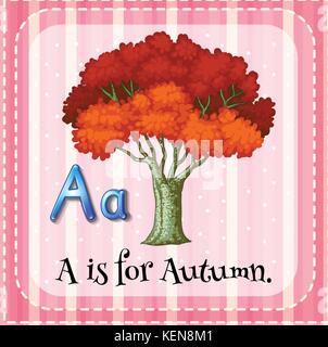 Abbildung: ein Buchstabe von a ist für den Herbst Stock Vektor