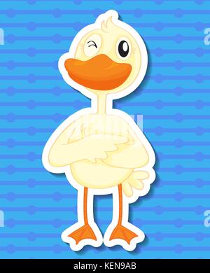 Abbildung: eine Ente mit Hintergrund Stock Vektor