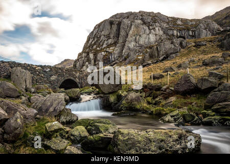 Die Streams von Nant Peris, snowdonia, Wales Stockfoto