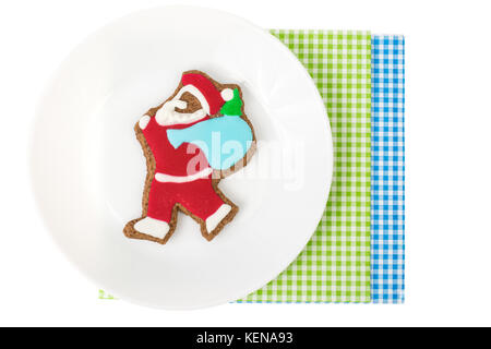 Hausgemachte Ingwer Weihnachten Lebkuchen auf weißem Hintergrund. studio Foto Stockfoto