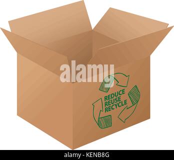 Abbildung: Eine Box mit Recycling Logo Stock Vektor