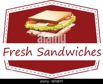 Abbildung: ein Banner von frischen Sandwiches Stock Vektor