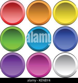 Abbildung verschiedener Farbe Tasten Stock Vektor