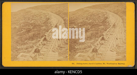 Rutscht die Jakobsleiter, Mt. Washington Railway, Gebrüder Kilburn Stockfoto