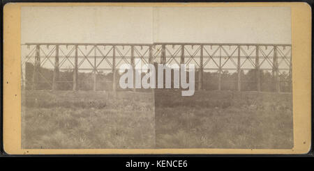 Abschnitt der Trestle Bridge auf der New York, Boston & Montreal Railway, im Osten Tarry Town, N.Y, aus Robert N. Dennis Sammlung von stereoskopischen Ansichten Stockfoto