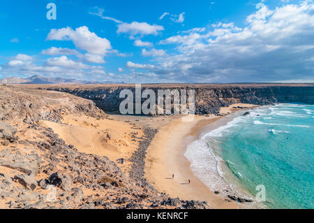 Blick auf den Strand in der Nähe von El Cotillo, Fuerteventura, Kanarische Inseln, Spanien Stockfoto