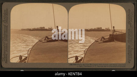 Wo der Bürgerkrieg begann Fort Sumter und entfernten Festland in Rechts, Charleston, S. C, von Robert N. Dennis Sammlung von stereoskopische Ansichten Stockfoto