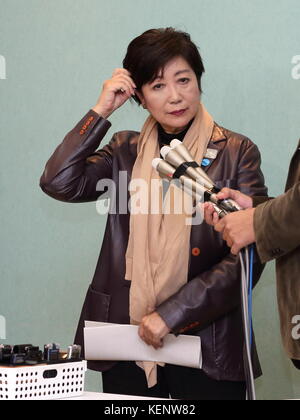 Yuriko Koike, 21. Oktober 2017: Tokyo Gouverneur und Führer der Partei der Hoffnung yuriko koike Flüge nach Paris forattending 'c40' vom Haneda International Airport in Tokyo Japan am 21. Oktober 2017. Credit: motoo Naka/LBA/alamy leben Nachrichten Stockfoto