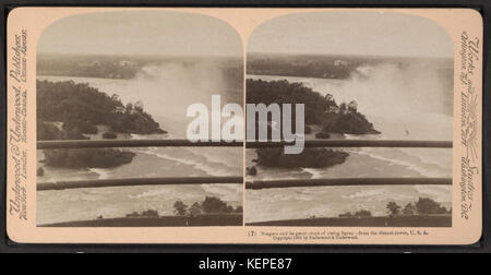 Niagara und es ist große Wolke von steigenden Spray, aus dem fernen Turm, U.S.A, Underwood & Underwood 3 Stockfoto