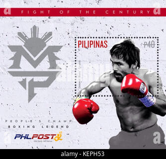 Manny Pacquiao 2015 stampsheet der Philippinen Stockfoto