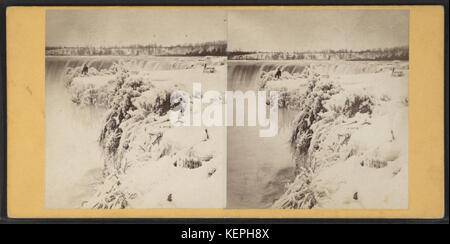 Niagara Falls, Table Rock, Winter, 1866, aus Robert N. Dennis Sammlung von stereoskopischen Ansichten Stockfoto