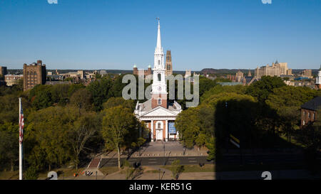 Zentrum Kirche auf dem Grün, New Haven Green, 1812, New Haven, Connecticut, USA Stockfoto