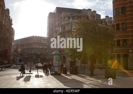 Blick auf East Parade in Leeds West Yorkshire, England Stockfoto