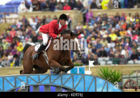 Olympische Spiele, Sydney 2000, Antonio Maurer (MEX) Reiten Puertas Mortero Stockfoto