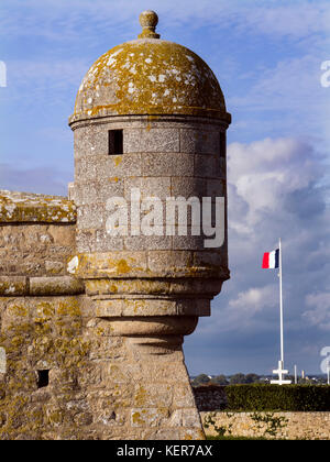 Fort Grand Eingang von La Citadelle/Zitadelle an der Küste historische Sternförmige fort, 1591 in Port Louis, Lorient, Bretagne Frankreich Stockfoto