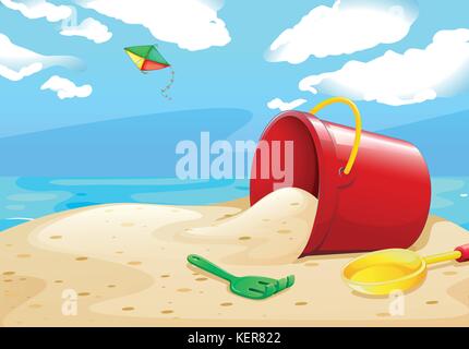Abbildung: Spielzeug am Strand Stock Vektor