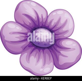 Abbildung: violette Blume auf weißem Hintergrund Stock Vektor