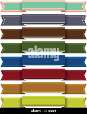 Satz von verschiedenen Farben Bänder auf Weiß Stock Vektor
