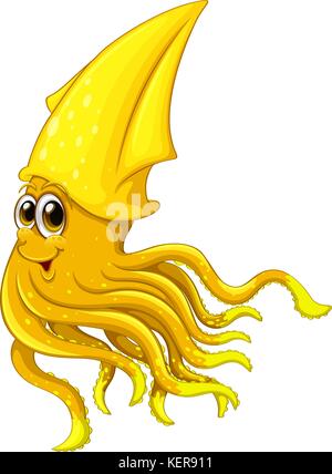 Abbildung: eine Nahaufnahme squid Stock Vektor