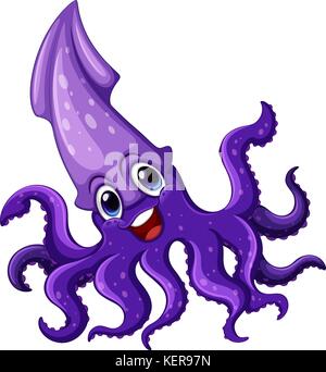 Abbildung: eine Nahaufnahme squid Stock Vektor