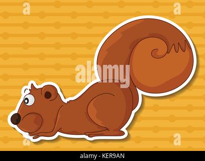 Abbildung: ein Eichhörnchen mit Hintergrund Stock Vektor