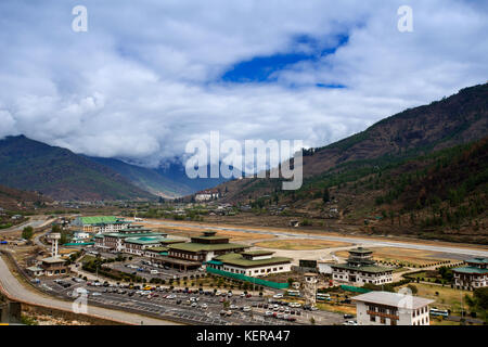 Der Flughafen Paro Bhutan Lone Stockfoto