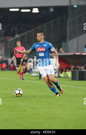 Neapel, Italien. 21 Okt, 2017. Aktion während der Fußball-Match zwischen SSC Napoli und f.c.inter in San Paolo Stadion in Napoli. Endergebnis napoli vs. f.c.inter 0-0. Im Bild Marek hamšík (k) (SSC Neapel) Credit: Salvatore esposito/Pacific Press/alamy leben Nachrichten Stockfoto