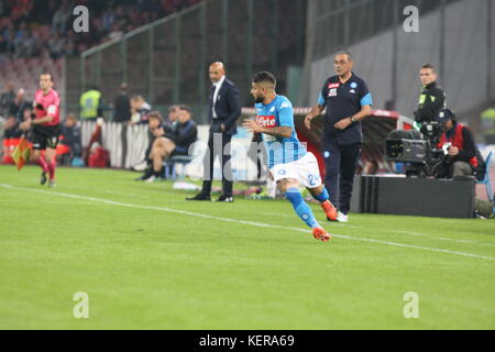 Neapel, Italien. 21 Okt, 2017. Aktion während der Fußball-Match zwischen SSC Napoli und f.c.inter in San Paolo Stadion in Napoli. Endergebnis napoli vs. f.c.inter 0-0. Im Bild lorenzo Insigne (SSC Neapel) Credit: Salvatore esposito/Pacific Press/alamy leben Nachrichten Stockfoto