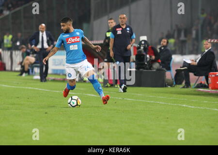 Neapel, Italien. 21 Okt, 2017. Aktion während der Fußball-Match zwischen SSC Napoli und f.c.inter in San Paolo Stadion in Napoli. Endergebnis napoli vs. f.c.inter 0-0. Im Bild lorenzo Insigne (SSC Neapel) Credit: Salvatore esposito/Pacific Press/alamy leben Nachrichten Stockfoto