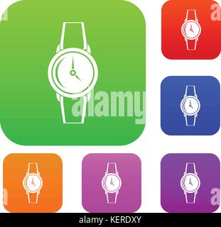 Armbanduhr Set Color Collection Stock Vektor