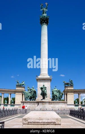 Millennium Monument Heroes Square Budapest Ungarn Stockfoto