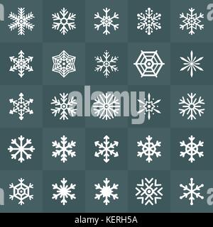 Satz von Schneeflocken. Vector Illustration Stock Vektor
