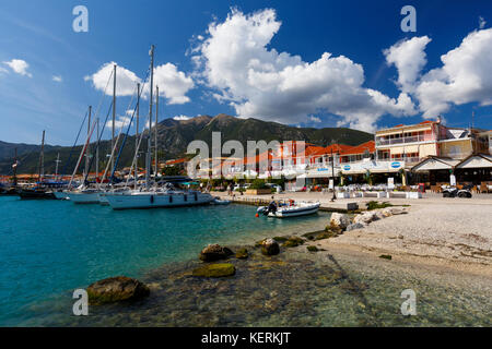 Küste von Dorf Nydri auf Lefkada Insel in Griechenland. Stockfoto