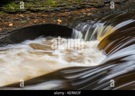 Detail des fließenden Wassers, Presque Isle River, Porcupine Mountains Wilderness State Park, Michigan USA von Bruce Montagne/Dembinsk Foto Associates Stockfoto